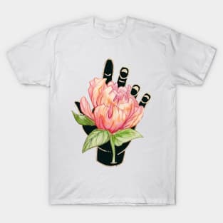 Gilded Hands - Peony Dark Version T-Shirt